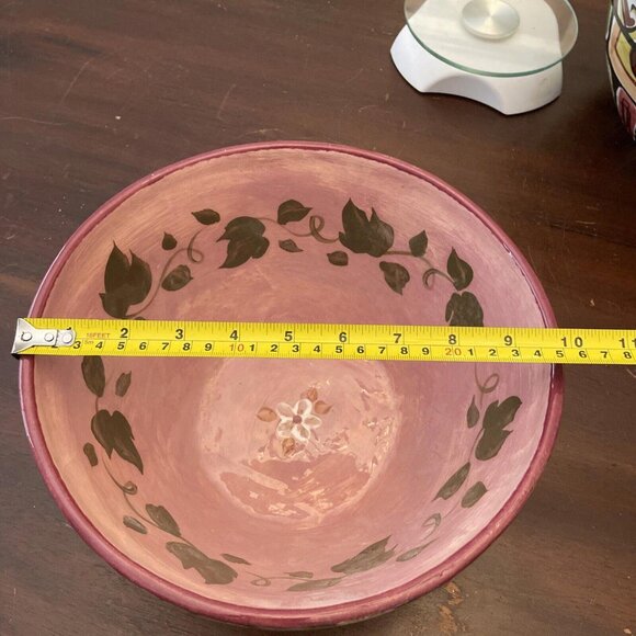 LESAL Ceramics Lisa Lindberg Van Nortwick Large Handpainted Floral Bowl 10” - Picture 5 of 10